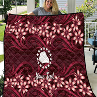 Personalised Cook Islands Mangaia Quilt Tiare Maori Polynesian Waves Tattoo LT14 Burgundy - Polynesian Pride
