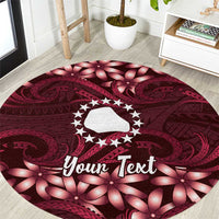 Personalised Cook Islands Mangaia Round Carpet Tiare Maori Polynesian Waves Tattoo