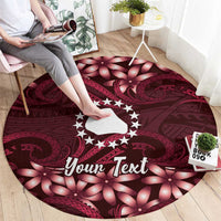 Personalised Cook Islands Mangaia Round Carpet Tiare Maori Polynesian Waves Tattoo