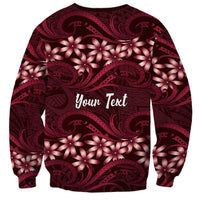 Personalised Cook Islands Mangaia Sweatshirt Tiare Maori Polynesian Waves Tattoo