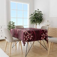 Personalised Cook Islands Mangaia Tablecloth Tiare Maori Polynesian Waves Tattoo