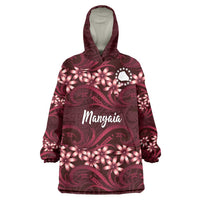 Personalised Cook Islands Mangaia Wearable Blanket Hoodie Tiare Maori Polynesian Waves Tattoo