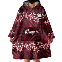 Personalised Cook Islands Mangaia Wearable Blanket Hoodie Tiare Maori Polynesian Waves Tattoo