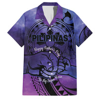 Philippines Father's Day Family Matching Short Sleeve Bodycon Dress and Hawaiian Shirt Polynesian Tattoo Galaxy Vibes