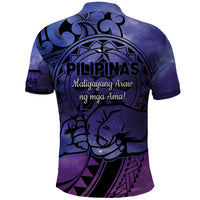 Philippines Father's Day Polo Shirt Polynesian Tattoo Galaxy Vibes