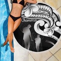 Guam Father's Day Beach Blanket Chamorro Latte Stone Polynesian Pattern