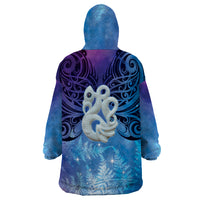 New Zealand Matariki Wearable Blanket Hoodie Aotearoa Maori New Year Manaia Galaxy Vibes