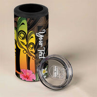 Personalised Vanuatu Independence Day 4 in 1 Can Cooler Tumbler Carving Drum Sand Drawing Turtle