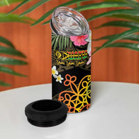 Personalised Vanuatu Independence Day 4 in 1 Can Cooler Tumbler Carving Drum Sand Drawing Turtle