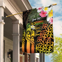 Personalised Vanuatu Independence Day Garden Flag Carving Drum Sand Drawing Turtle