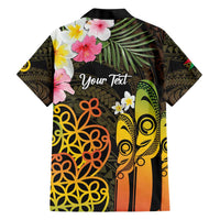 Personalised Vanuatu Independence Day Hawaiian Shirt Carving Drum Sand Drawing Turtle