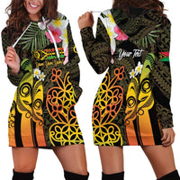 Personalised Vanuatu Independence Day Hoodie Dress Carving Drum Sand Drawing Turtle