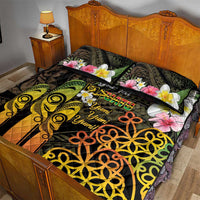 Personalised Vanuatu Independence Day Quilt Bed Set Carving Drum Sand Drawing Turtle