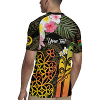 Personalised Vanuatu Independence Day Rugby Jersey Carving Drum Sand Drawing Turtle