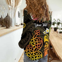 Personalised Vanuatu Independence Day Women Casual Shirt Carving Drum Sand Drawing Turtle