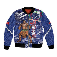 Samoa Independence Day Bomber Jacket 1962 Proud Samoan Warrior LT14 Unisex Blue - Polynesian Pride