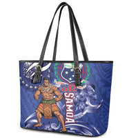 Samoa Independence Day Leather Tote Bag 1962 Proud Samoan Warrior