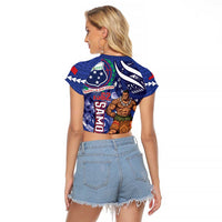 Samoa Independence Day Raglan Cropped T Shirt 1962 Proud Samoan Warrior LT14 - Polynesian Pride