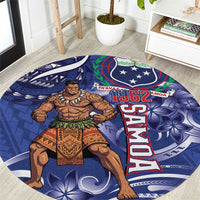 Samoa Independence Day Round Carpet 1962 Proud Samoan Warrior