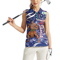 Samoa Independence Day Women Sleeveless Polo Shirt 1962 Proud Samoan Warrior