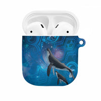 Paikea New Zealand Matariki AirPods Case Humpback Whale Taniko Motifs Ocean Vibes LT14 Blue - Polynesian Pride