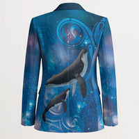 Paikea New Zealand Matariki Blazer Humpback Whale Taniko Motifs Ocean Vibes LT14 - Polynesian Pride