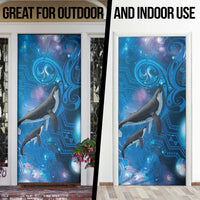 Paikea New Zealand Matariki Door Cover Humpback Whale Taniko Motifs Ocean Vibes LT14 - Polynesian Pride