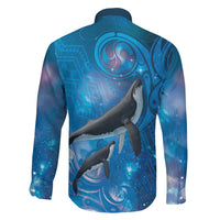 Paikea New Zealand Matariki Family Matching Off Shoulder Maxi Dress and Hawaiian Shirt Humpback Whale Taniko Motifs Ocean Vibes LT14 - Polynesian Pride
