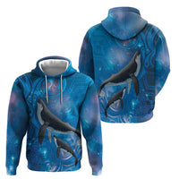 Paikea New Zealand Matariki Zip Hoodie Humpback Whale Taniko Motifs Ocean Vibes LT14 - Polynesian Pride