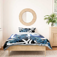Piwakawaka New Zealand Matariki Bedding Set Maori New Year Silver Fern Blue Galaxy LT14 - Polynesian Pride