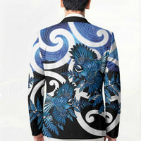 Piwakawaka New Zealand Matariki Blazer Maori New Year Silver Fern Blue Galaxy LT14 - Polynesian Pride