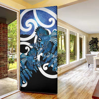 Piwakawaka New Zealand Matariki Door Cover Maori New Year Silver Fern Blue Galaxy LT14 - Polynesian Pride
