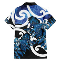 Piwakawaka New Zealand Matariki Family Matching Puletasi and Hawaiian Shirt Maori New Year Silver Fern Blue Galaxy LT14 - Polynesian Pride