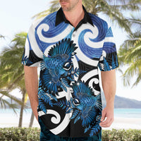 Piwakawaka New Zealand Matariki Hawaiian Shirt Maori New Year Silver Fern Blue Galaxy LT14 - Polynesian Pride