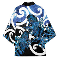 Piwakawaka New Zealand Matariki Kimono Maori New Year Silver Fern Blue Galaxy LT14 - Polynesian Pride