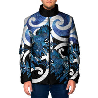 Piwakawaka New Zealand Matariki Padded Jacket Maori New Year Silver Fern Blue Galaxy LT14 Men Blue - Polynesian Pride