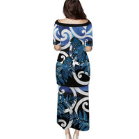 Piwakawaka New Zealand Matariki Puletasi Maori New Year Silver Fern Blue Galaxy LT14 - Polynesian Pride