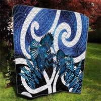 Piwakawaka New Zealand Matariki Quilt Maori New Year Silver Fern Blue Galaxy LT14 - Polynesian Pride