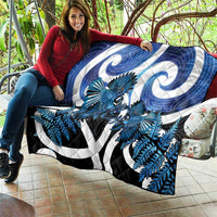 Piwakawaka New Zealand Matariki Quilt Maori New Year Silver Fern Blue Galaxy LT14 - Polynesian Pride