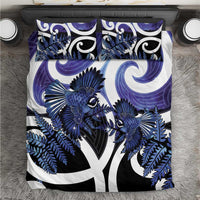 Piwakawaka New Zealand Matariki Bedding Set Maori New Year Silver Fern Purple Galaxy LT14 Purple - Polynesian Pride