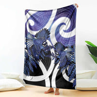 Piwakawaka New Zealand Matariki Blanket Maori New Year Silver Fern Purple Galaxy LT14 - Polynesian Pride