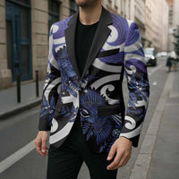 Piwakawaka New Zealand Matariki Blazer Maori New Year Silver Fern Purple Galaxy LT14 - Polynesian Pride