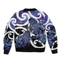 Piwakawaka New Zealand Matariki Bomber Jacket Maori New Year Silver Fern Purple Galaxy LT14 - Polynesian Pride