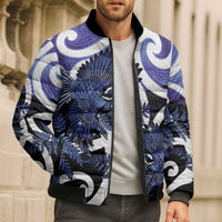 Piwakawaka New Zealand Matariki Bomber Puffer Jacket Maori New Year Silver Fern Purple Galaxy LT14 - Polynesian Pride
