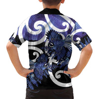 Piwakawaka New Zealand Matariki Family Matching Puletasi and Hawaiian Shirt Maori New Year Silver Fern Purple Galaxy LT14 - Polynesian Pride