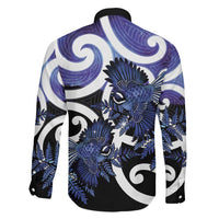 Piwakawaka New Zealand Matariki Family Matching Tank Maxi Dress and Hawaiian Shirt Maori New Year Silver Fern Purple Galaxy LT14 - Polynesian Pride