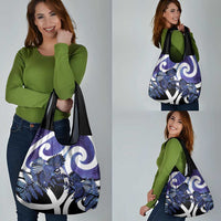 Piwakawaka New Zealand Matariki Grocery Bag Maori New Year Silver Fern Purple Galaxy LT14 - Polynesian Pride