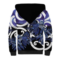 Piwakawaka New Zealand Matariki Sherpa Hoodie Maori New Year Silver Fern Purple Galaxy LT14 - Polynesian Pride
