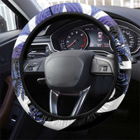 Piwakawaka New Zealand Matariki Steering Wheel Cover Maori New Year Silver Fern Purple Galaxy LT14 - Polynesian Pride