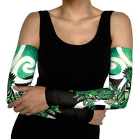 Piwakawaka New Zealand Matariki Arm Sleeves Maori New Year Silver Fern Green Galaxy LT14 - Polynesian Pride